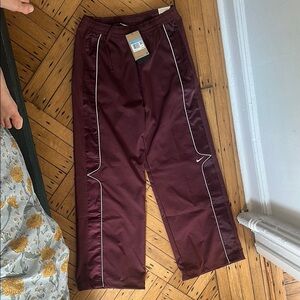 Nike Burgundy Track Pants with White Accents